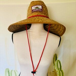 California Straw Sun Hat with Red Cord